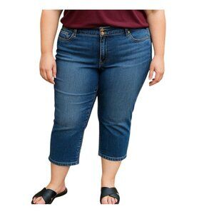 American Rag Cie Womens Cropped Denim Jeans Embellished Back Pockets Size 18